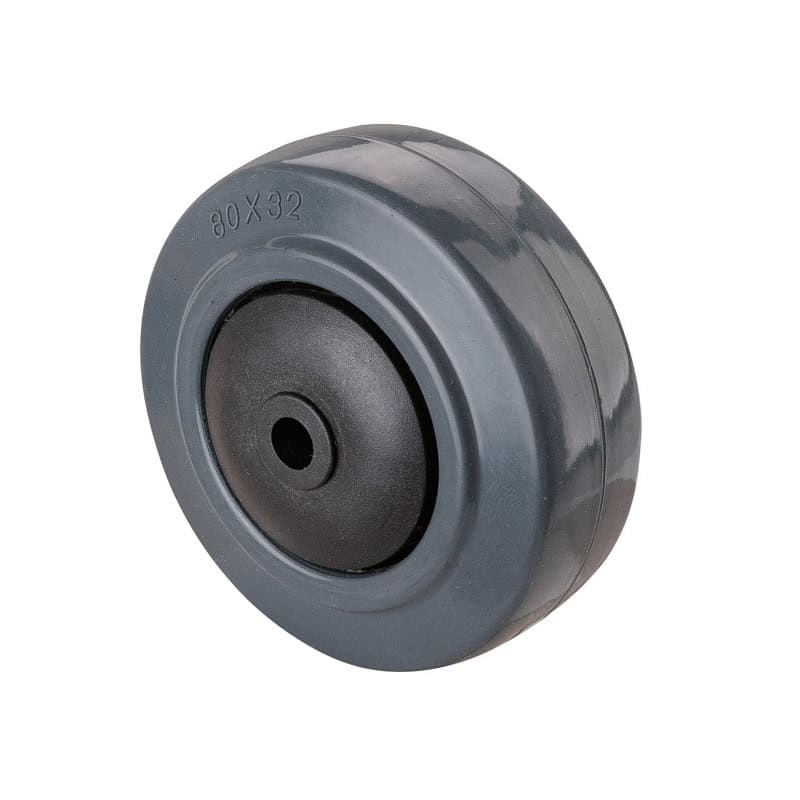 B67.081 Elastisk gummi hjul 80 mm med kugleleje